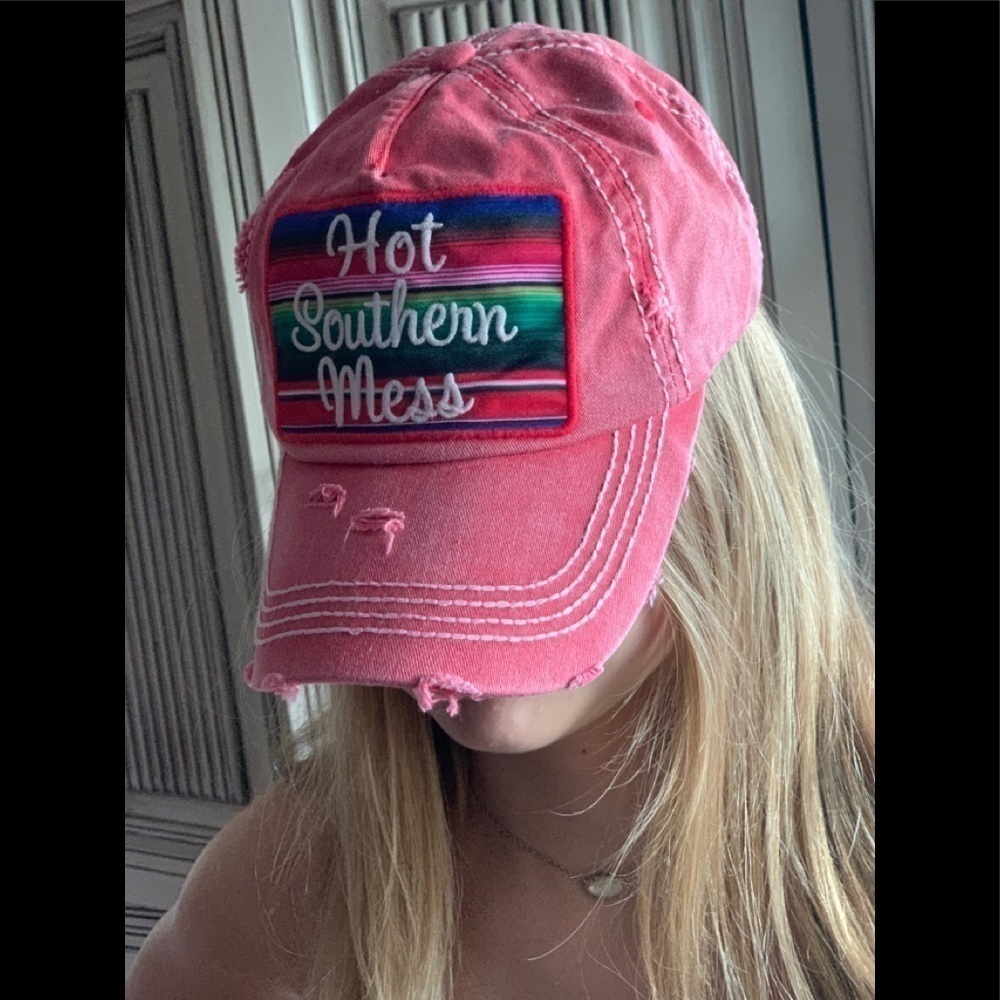 KBETHOS Vintage Hot Southern Mess Ball Cap Red​​​​​​​​​